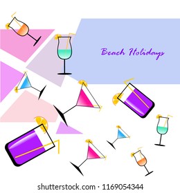 coctail summer holiday vector background