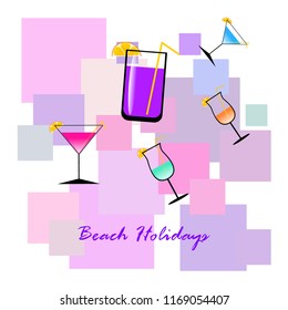coctail summer holiday vector background