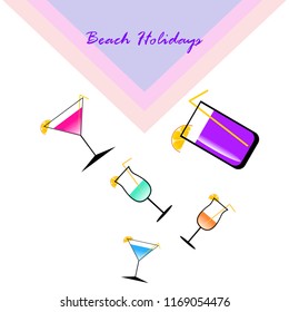 coctail summer holiday vector background