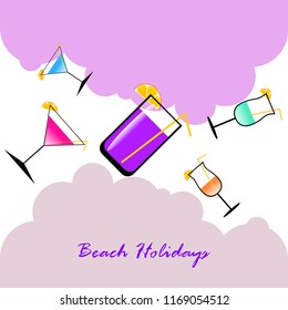 coctail summer holiday vector background