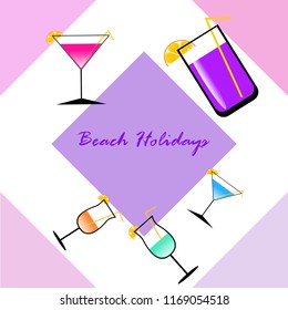 coctail summer holiday vector background