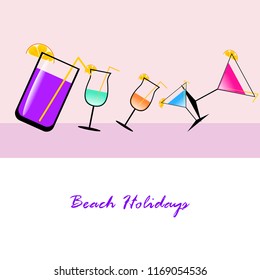 coctail summer holiday vector background