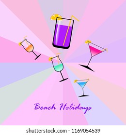 coctail summer holiday vector background