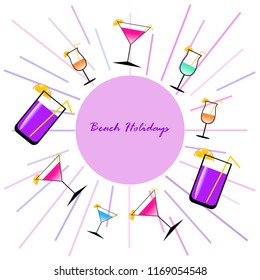 coctail summer holiday vector background