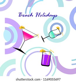 coctail summer holiday vector background
