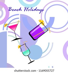 coctail summer holiday vector background