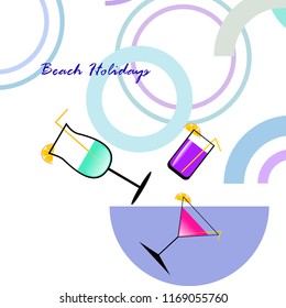 coctail summer holiday vector background