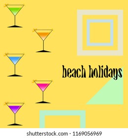 coctail summer holiday vector background