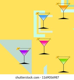 coctail summer holiday vector background