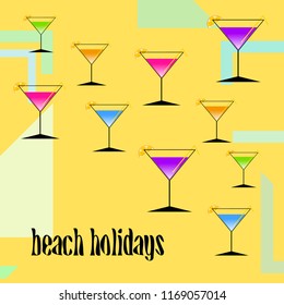 coctail summer holiday vector background