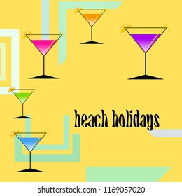 coctail summer holiday vector background
