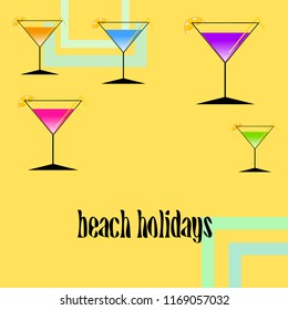 coctail summer holiday vector background