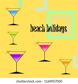 coctail summer holiday vector background