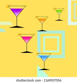coctail summer holiday vector background