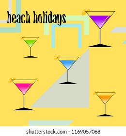 coctail summer holiday vector background