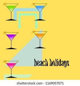 coctail summer holiday vector background