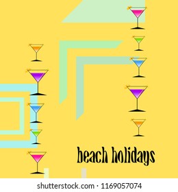 coctail summer holiday vector background