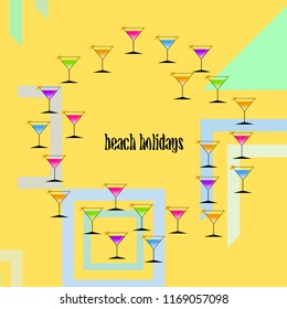 coctail summer holiday vector background