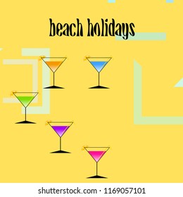 coctail summer holiday vector background