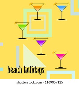 coctail summer holiday vector background