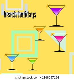 coctail summer holiday vector background
