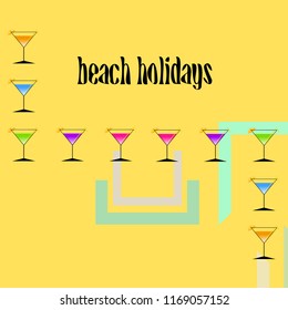 coctail summer holiday vector background