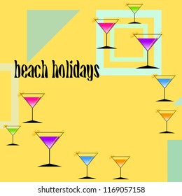 coctail summer holiday vector background