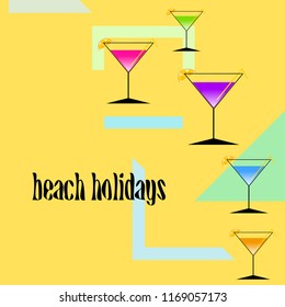 coctail summer holiday vector background