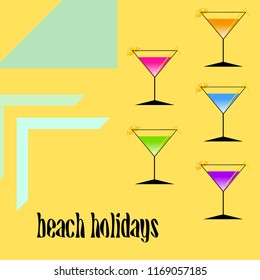 coctail summer holiday vector background