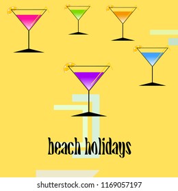 coctail summer holiday vector background