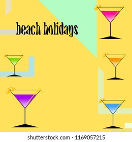coctail summer holiday vector background