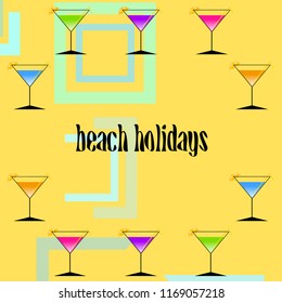 coctail summer holiday vector background