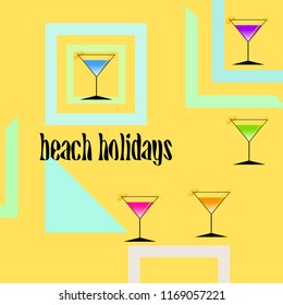 coctail summer holiday vector background