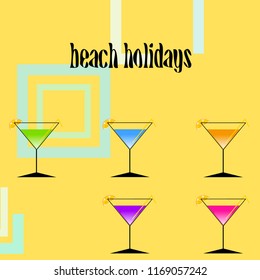 coctail summer holiday vector background