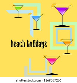 coctail summer holiday vector background