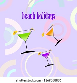 coctail summer holiday vector background