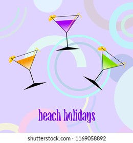 coctail summer holiday vector background