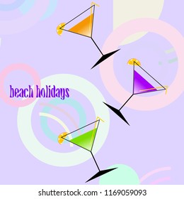 coctail summer holiday vector background