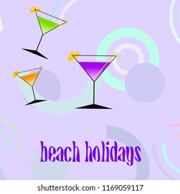 coctail summer holiday vector background