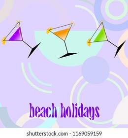coctail summer holiday vector background