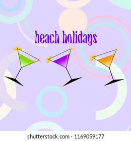 coctail summer holiday vector background