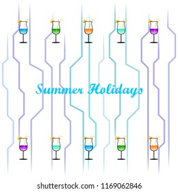 coctail summer holiday vector background