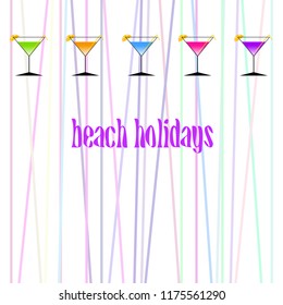 coctail summer holiday vector background coctail summer holiday vector background