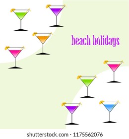coctail summer holiday vector background