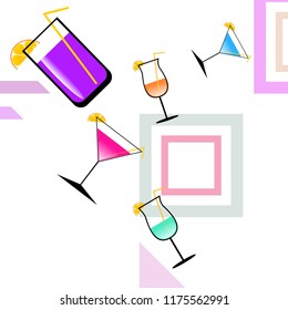 coctail summer holiday vector background
