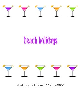 coctail summer holiday vector background