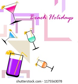 coctail summer holiday vector background