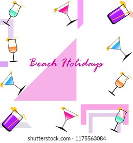 coctail summer holiday vector background