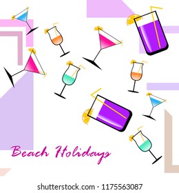 coctail summer holiday vector background