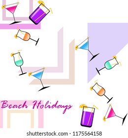 coctail summer holiday vector background